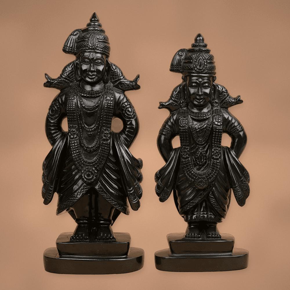 Vitthal Rukmani Black Aventurine Idol