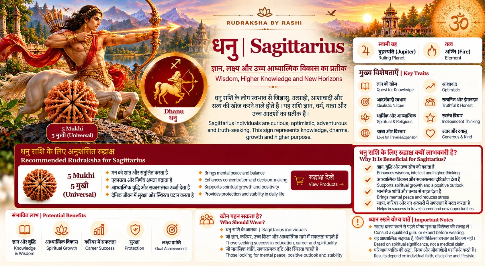 धनु | Sagittarius Rudraksha banner