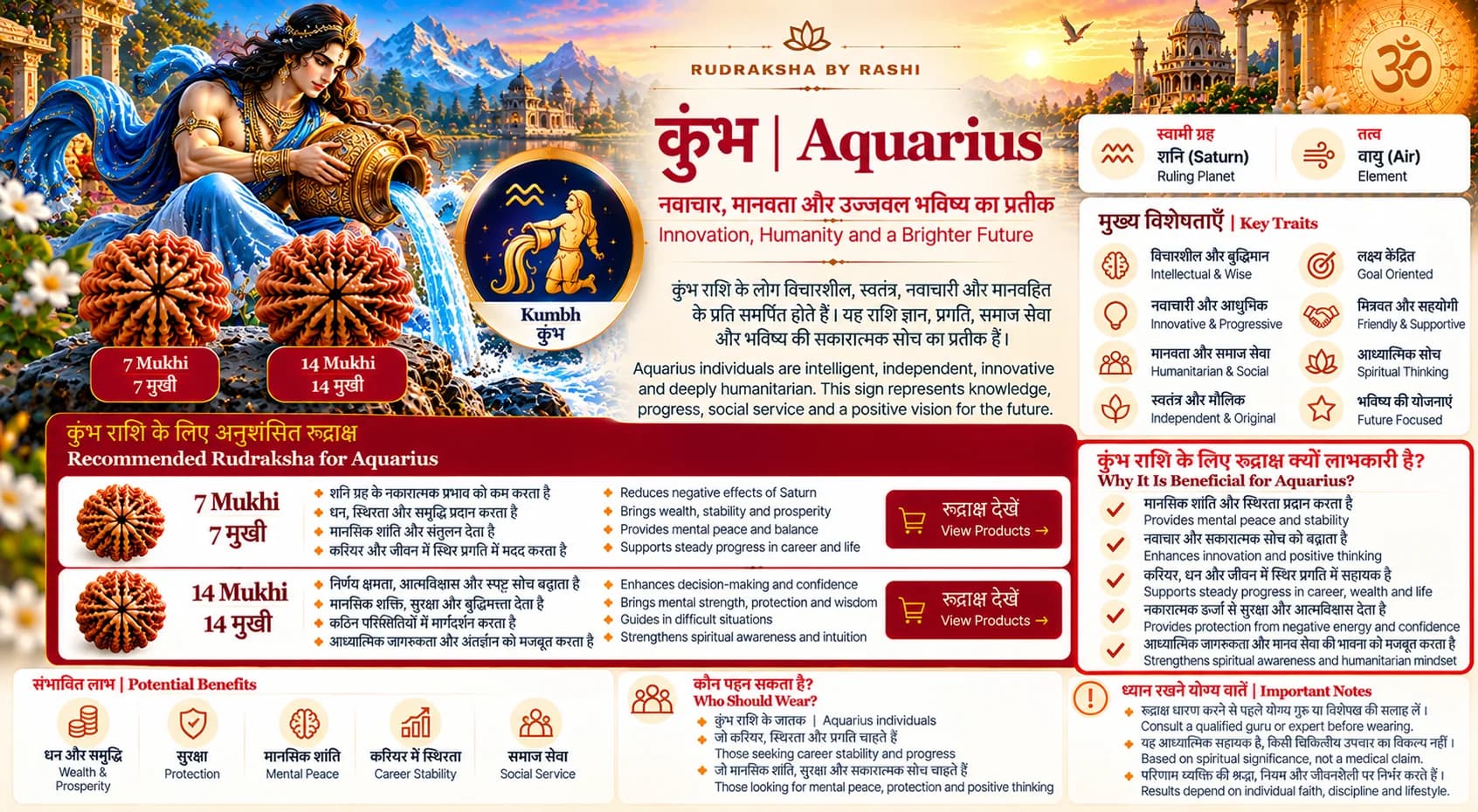 कुंभ | Aquarius Rudraksha banner