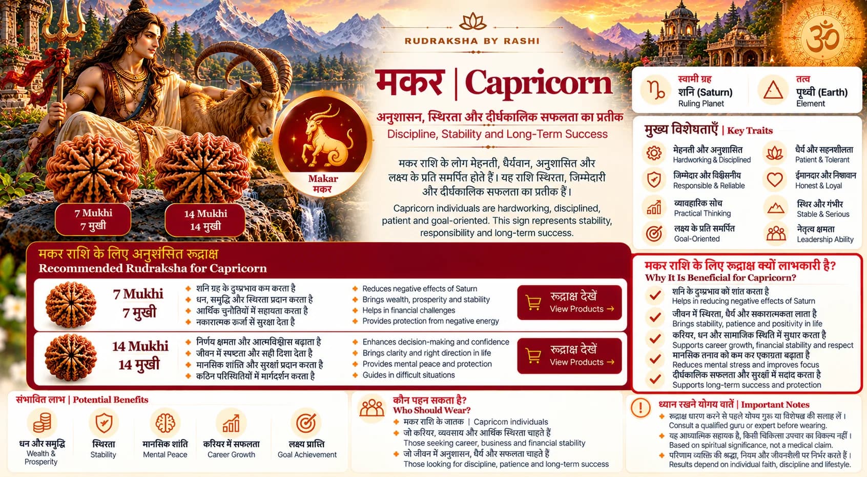 मकर | Capricorn Rudraksha banner
