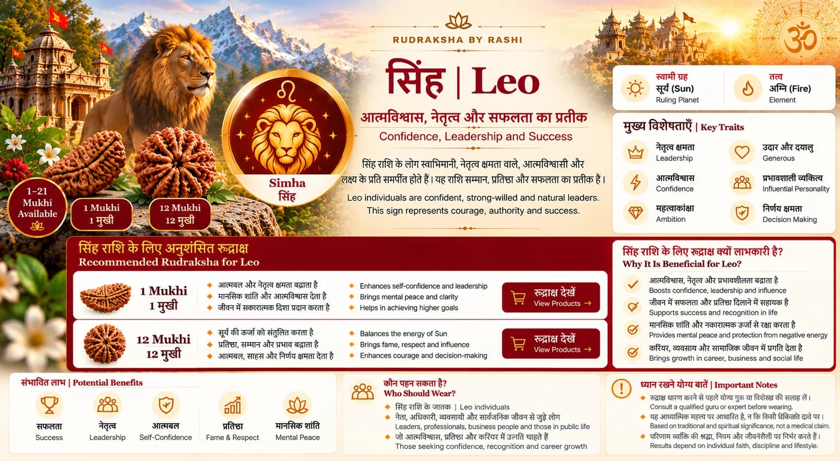 सिंह | Leo Rudraksha banner