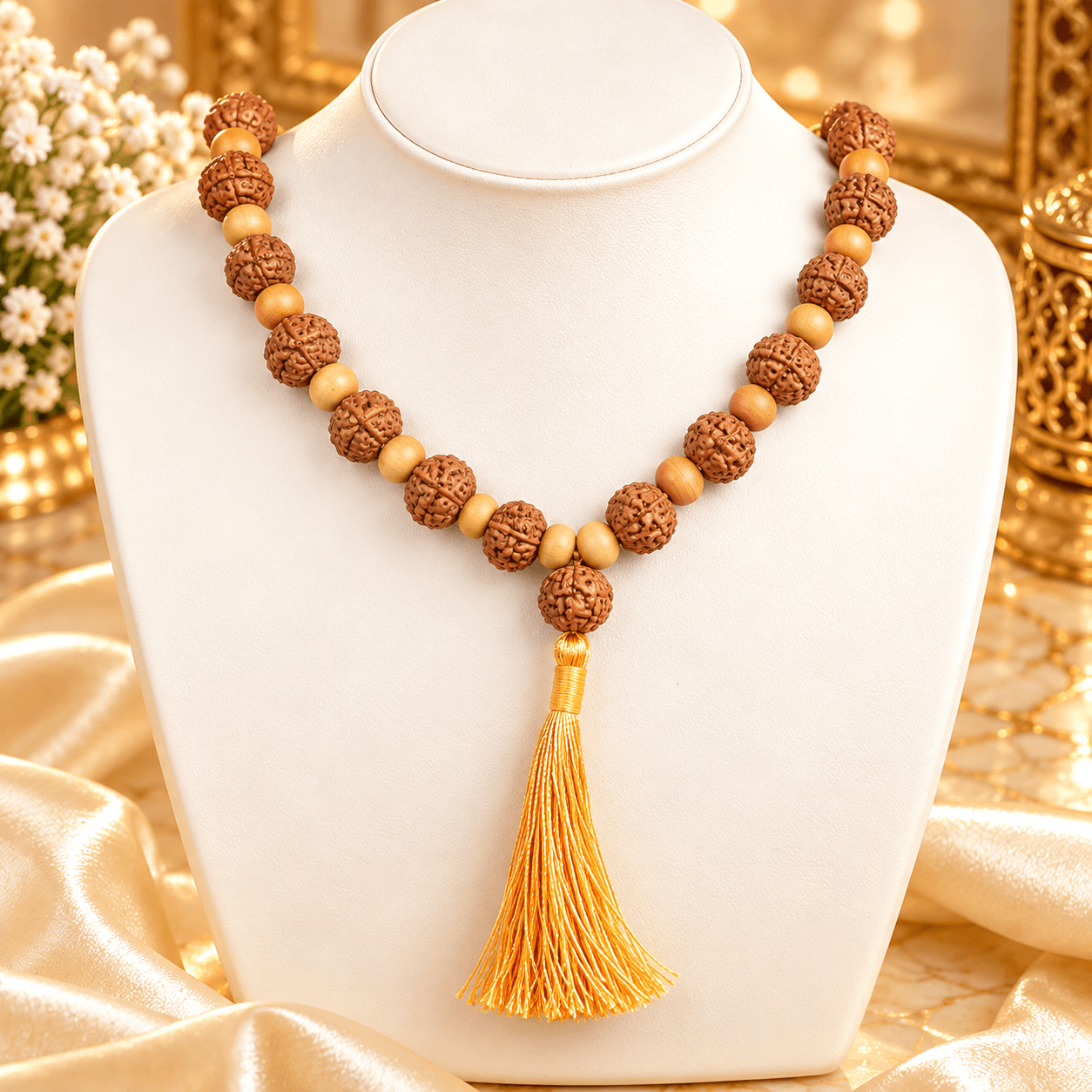 8 Mukhi Rudraksha & Sandalwood Mala