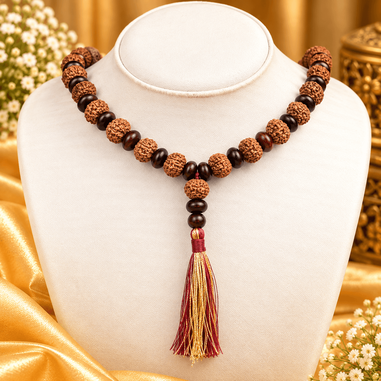 10 Mukhi Rudraksha x Red Sandalwood Mala