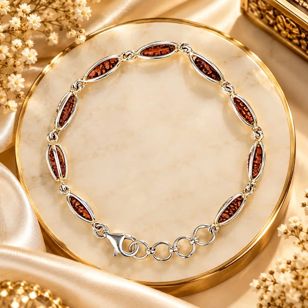 1 Mukhi Rudraksha 22K Gold Cage Design Bracelet