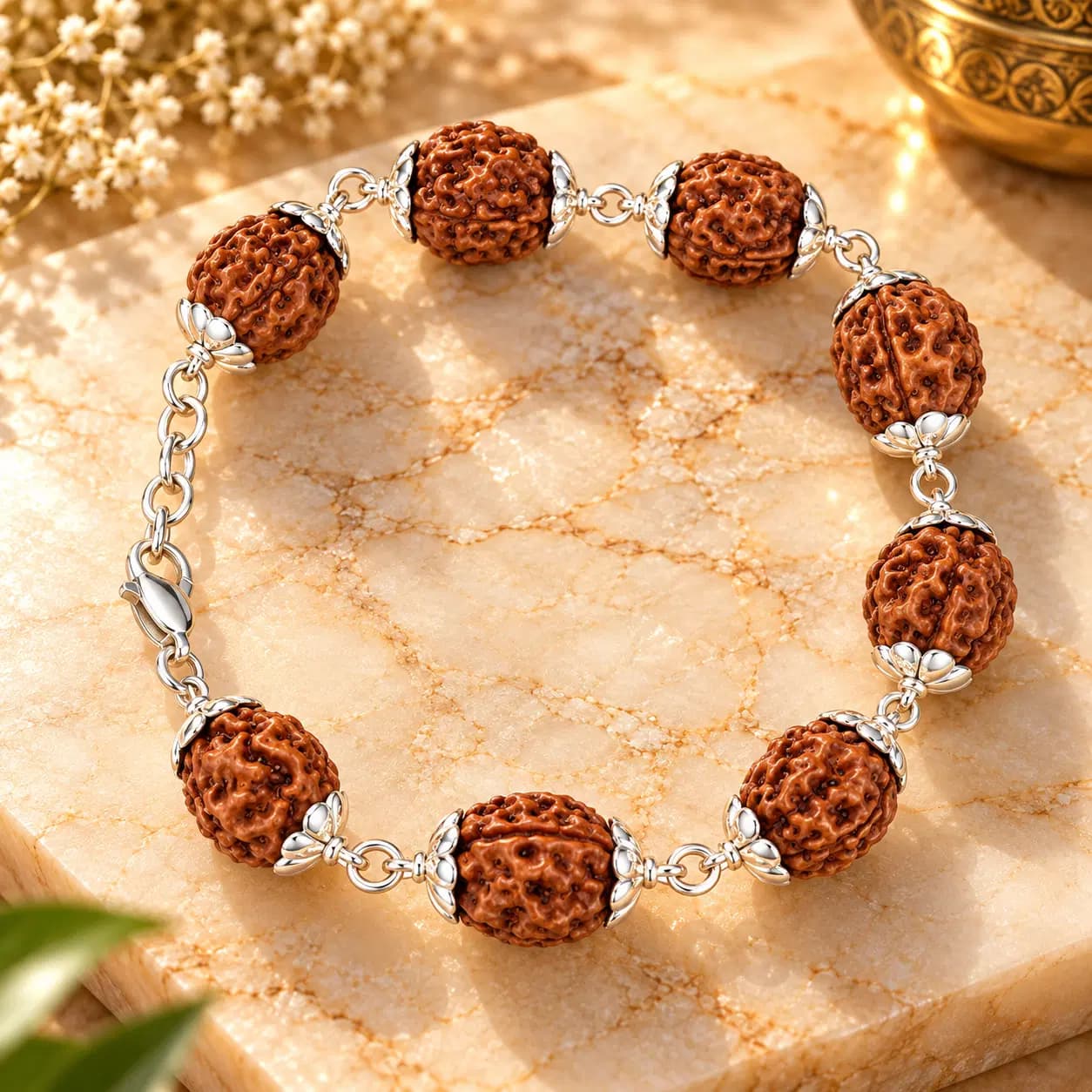 4 Mukhi Rudraksha Adjustable Bracelet