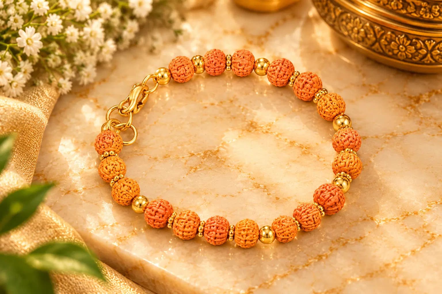 Premium 5 Mukhi Rudraksha Adjustable Bracelet
