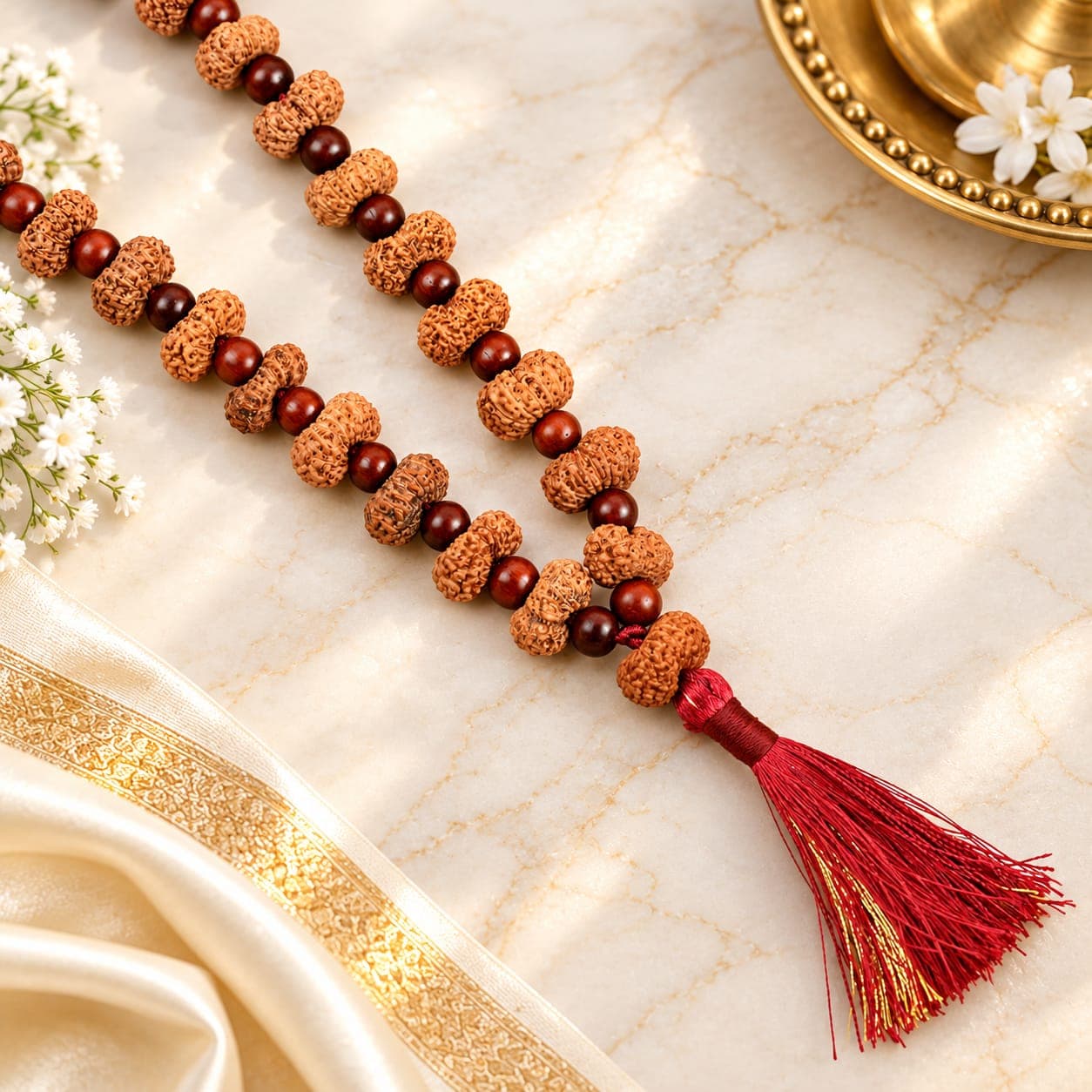 15 Mukhi Nepali Rudraksha Kantha Mala