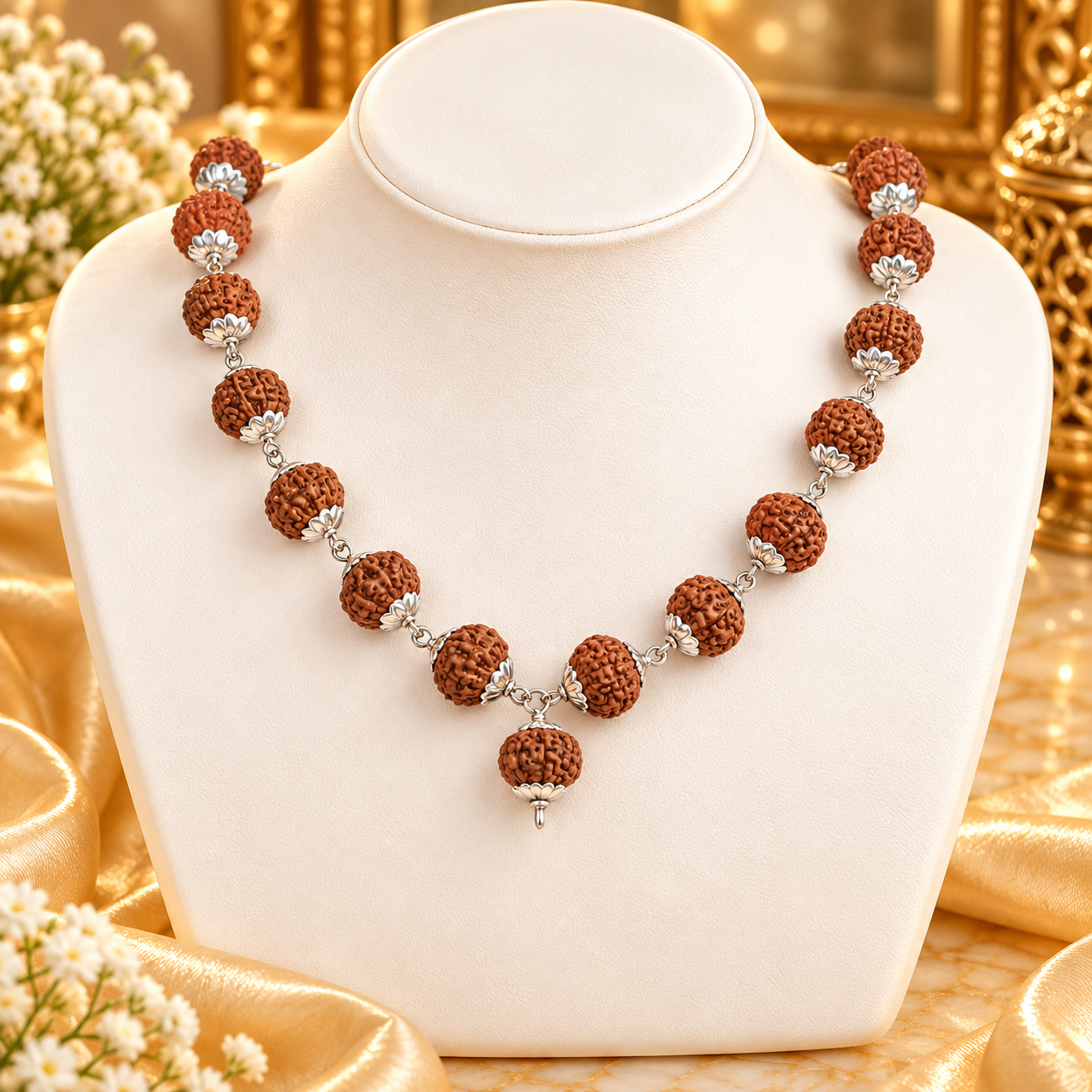 8 Mukhi Rudraksha Mala & Kantha