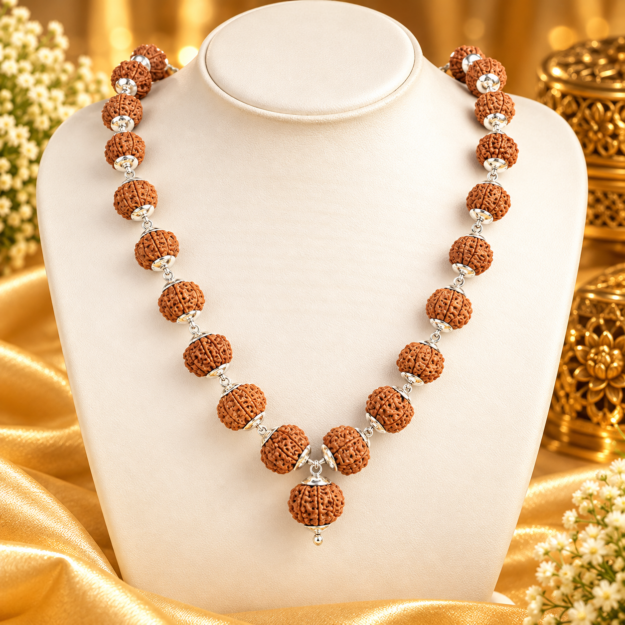 9 Mukhi Rudraksha Mala & Kantha