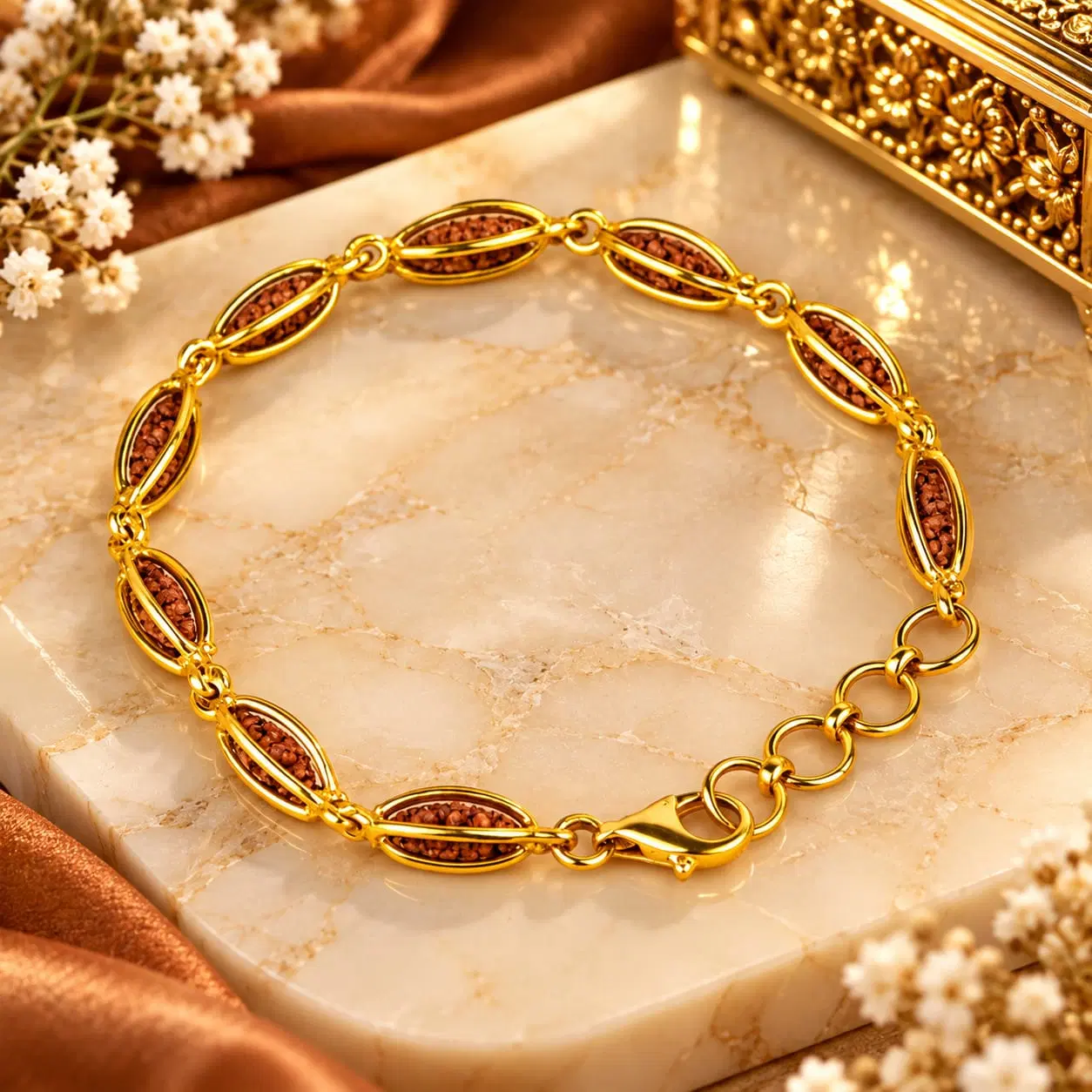 1 Mukhi Rudraksha 925 Silver Cage Design Bracelet