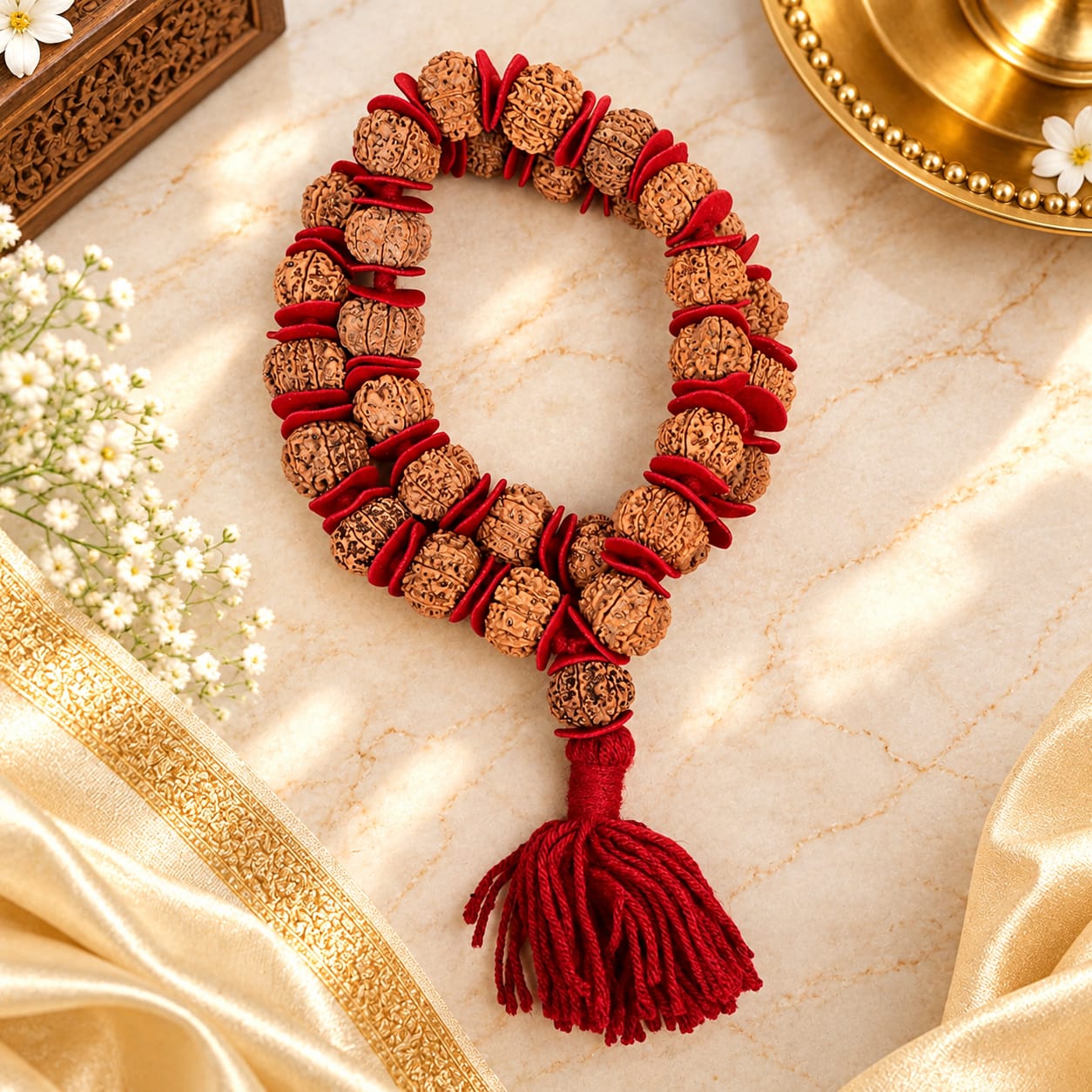 15 Mukhi Rudraksha Mala & Kantha
