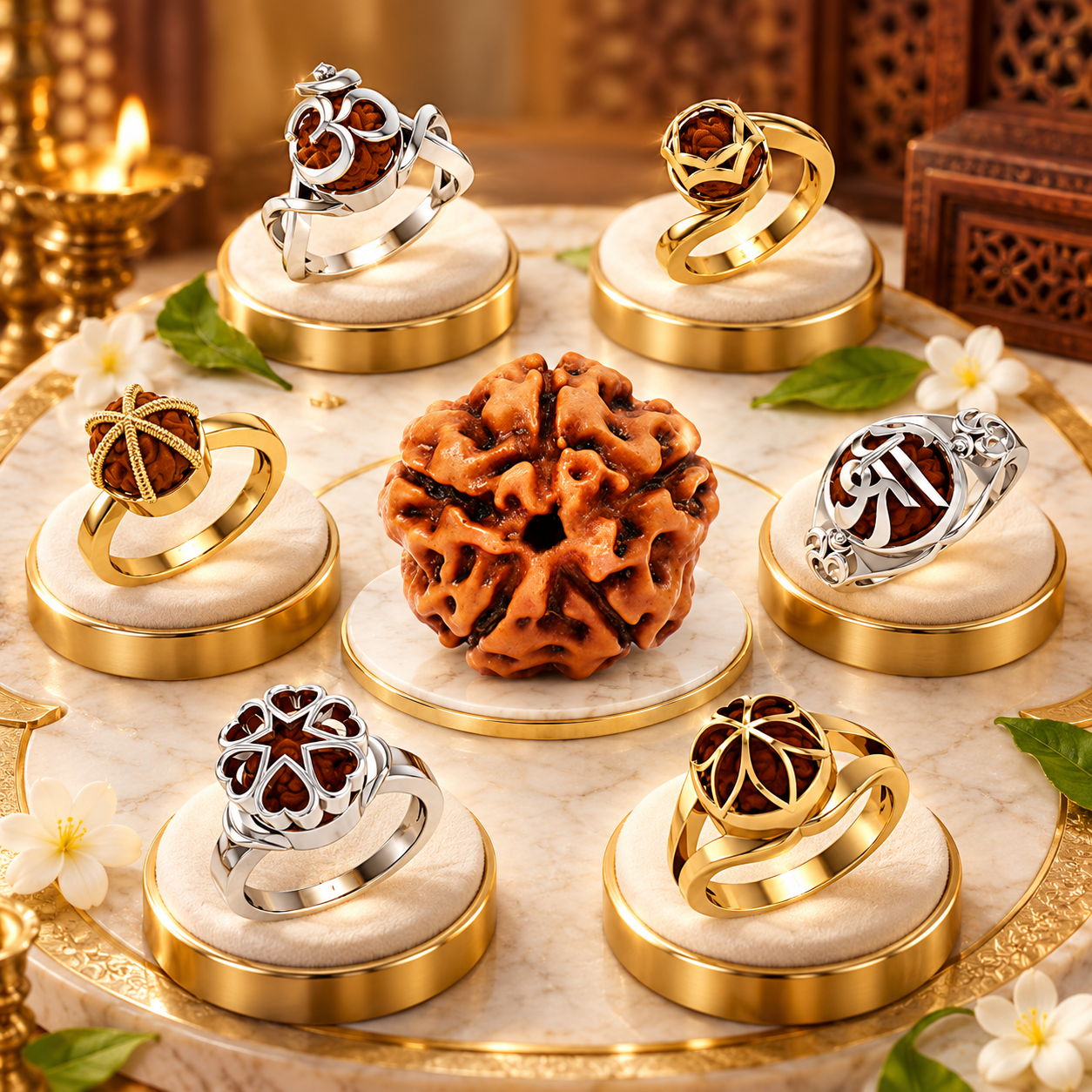 5 Mukhi Rudraksha Ring