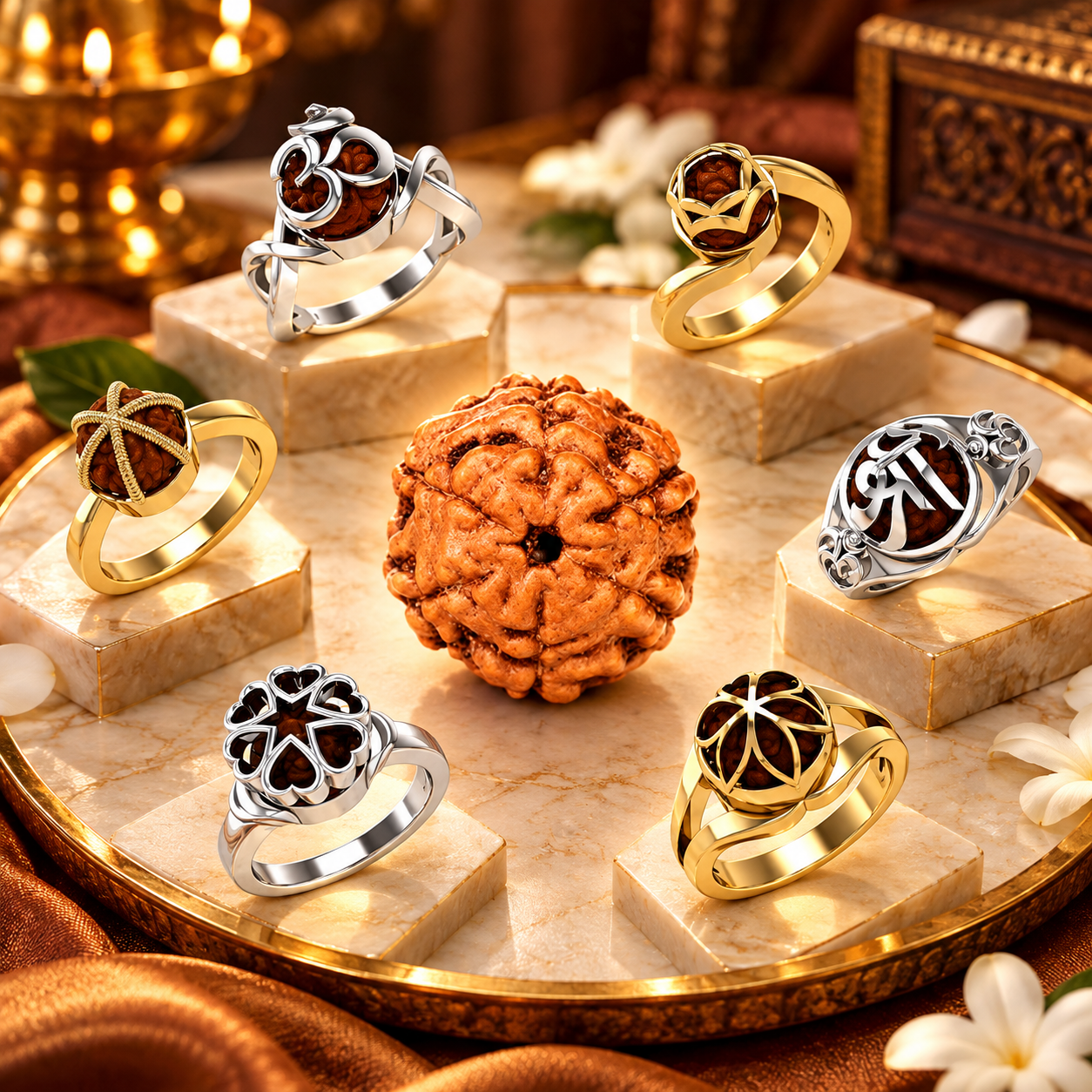 7 Mukhi Rudraksha Ring
