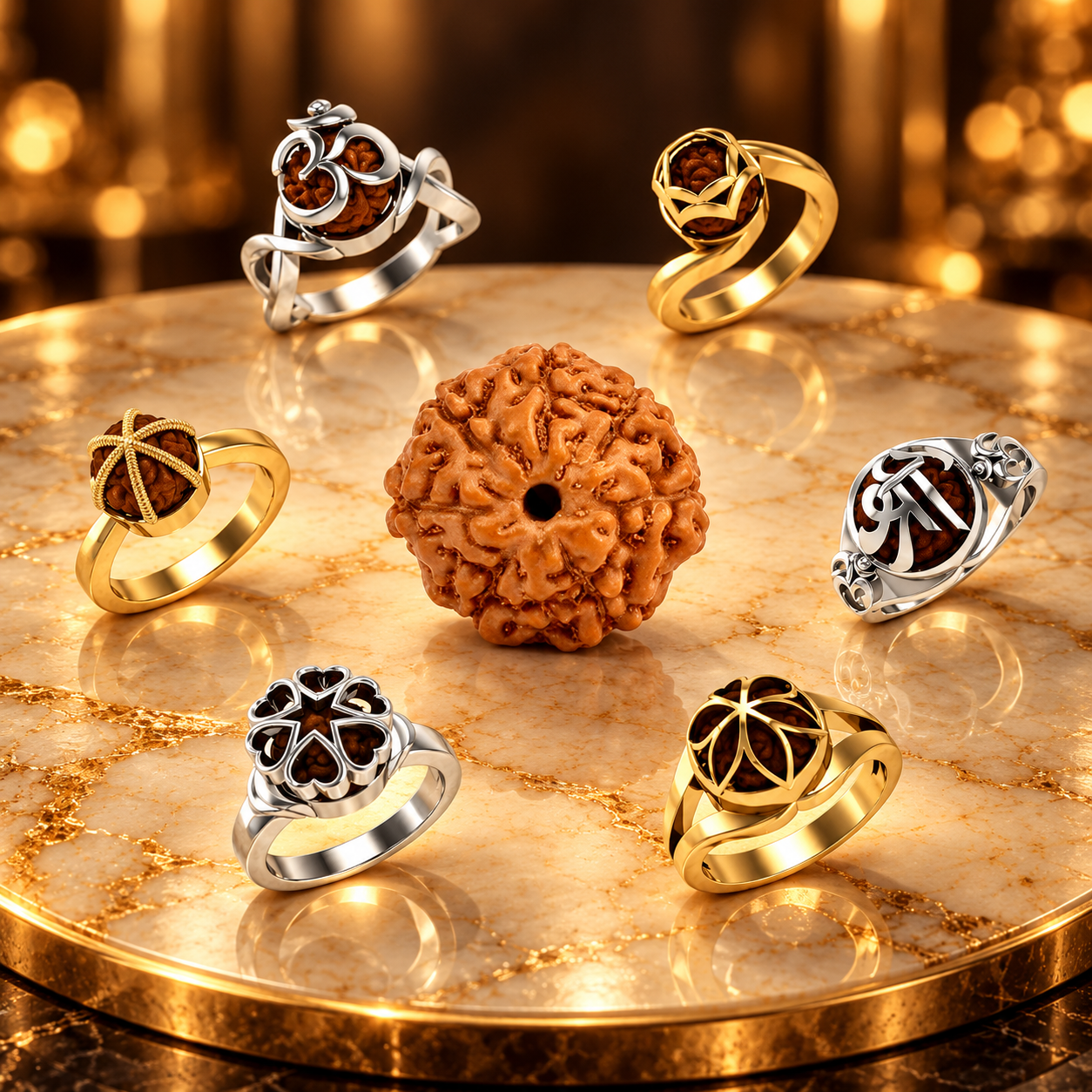 8 Mukhi Rudraksha Ring