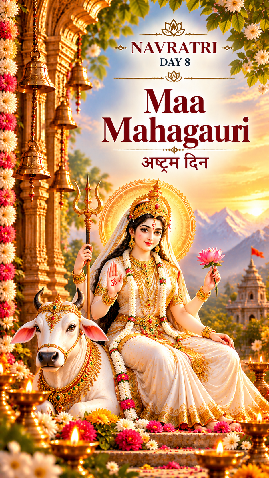 Maa Mahagauri — अष्टम दिन